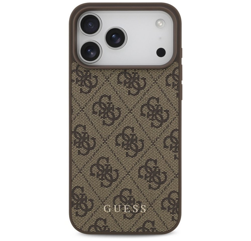 Guess Handyhülle Case iPhone 17 Pro Max Classic Kunstleder braun Logo goldfarbig 6,9 Zoll, Kantenschutz – Bild 3 von 5