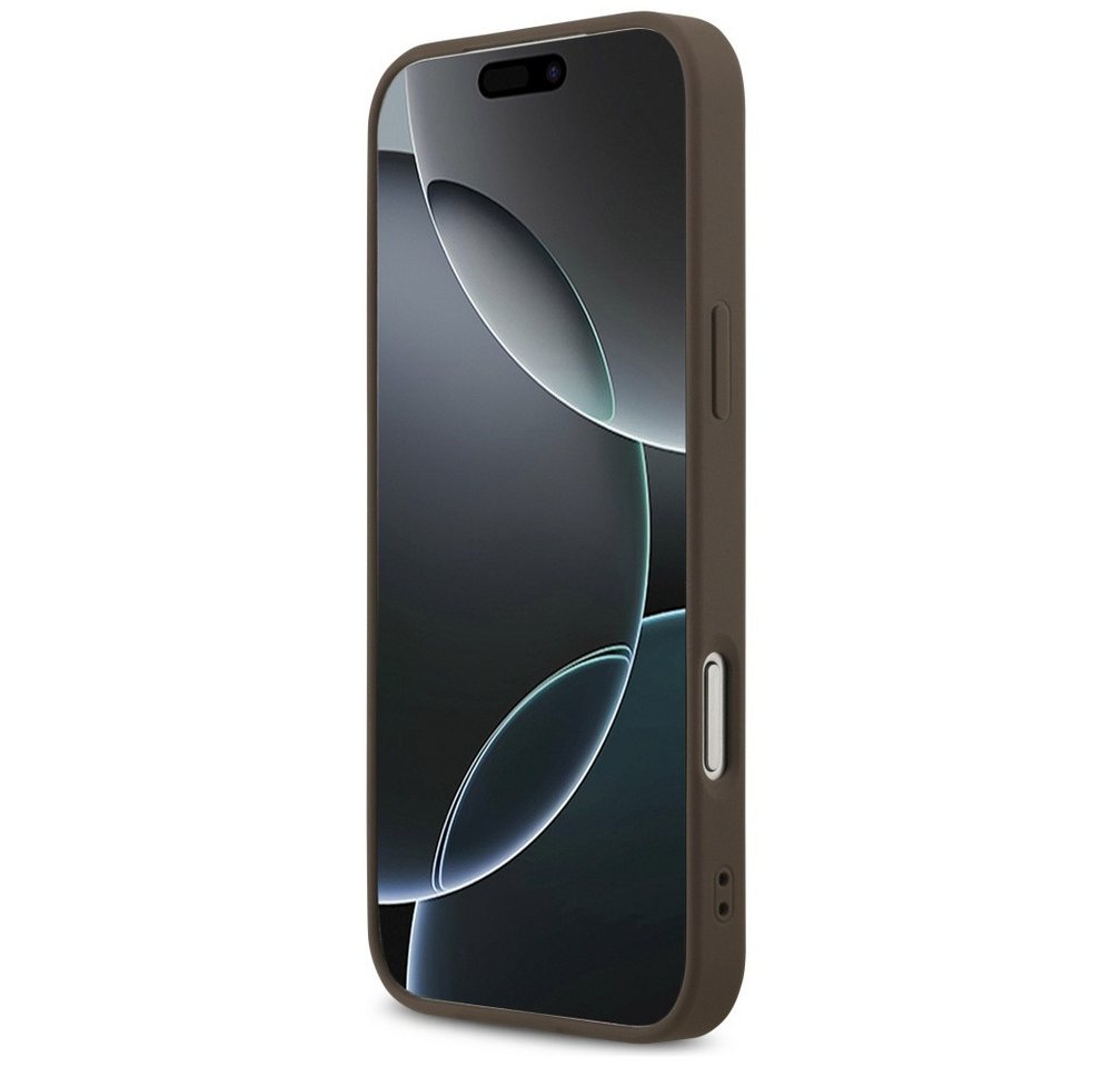 Guess Handyhülle Case iPhone 17 Pro Max Classic Kunstleder braun Logo goldfarbig 6,9 Zoll, Kantenschutz – Bild 5 von 5