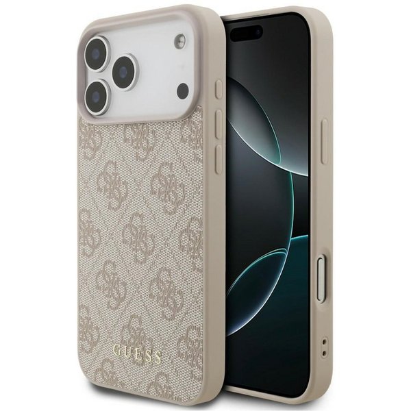 Guess Handyhülle Classic iPhone 18 Pro Max Schutzhülle Case Kunstleder Logo Metall 6,9 Zoll, Kantenschutz