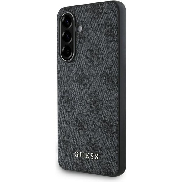Guess Handyhülle Galaxy A56 Kunstleder grau Muster classic Logo goldfarbig 6,7 Zoll, Kantenschutz
