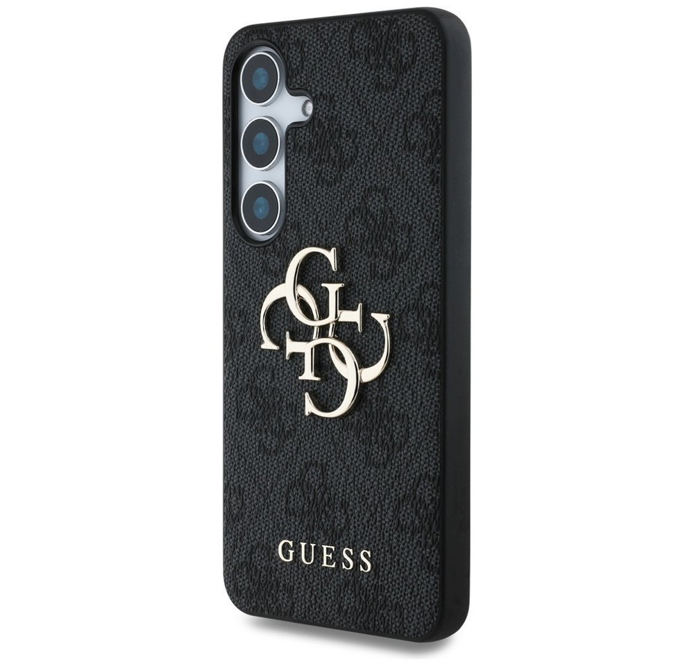 Guess Handyhülle Galaxy S25 Kunstleder grau mit goldfarbenen Logo – Bild 2 von 5