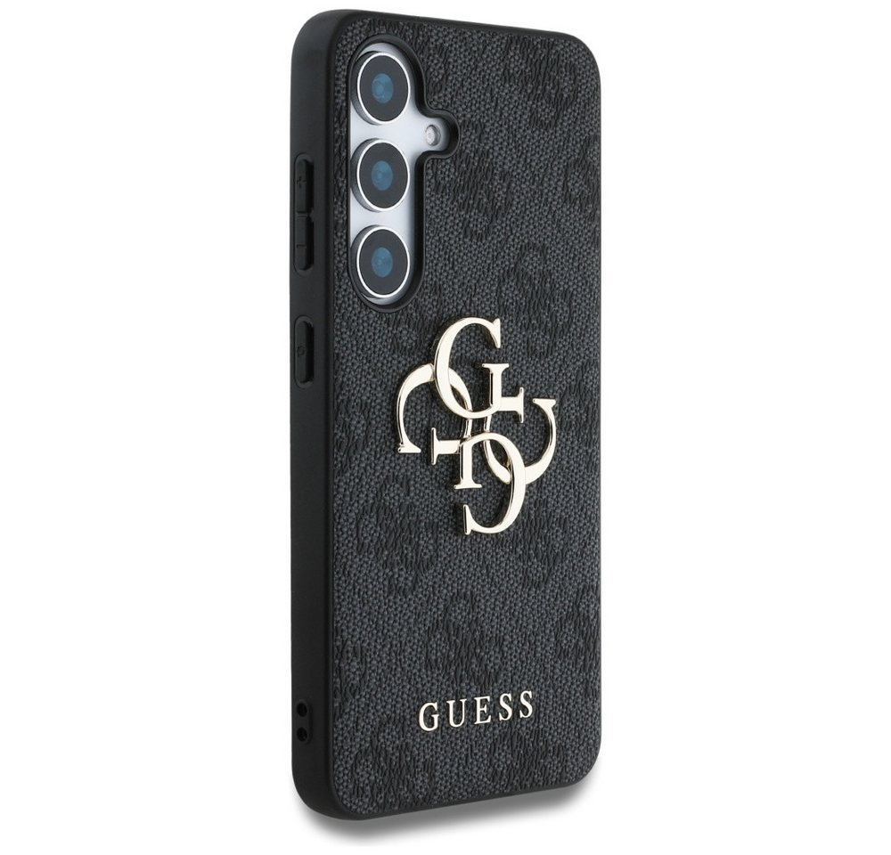 Guess Handyhülle Galaxy S25 Kunstleder grau mit goldfarbenen Logo – Bild 4 von 5