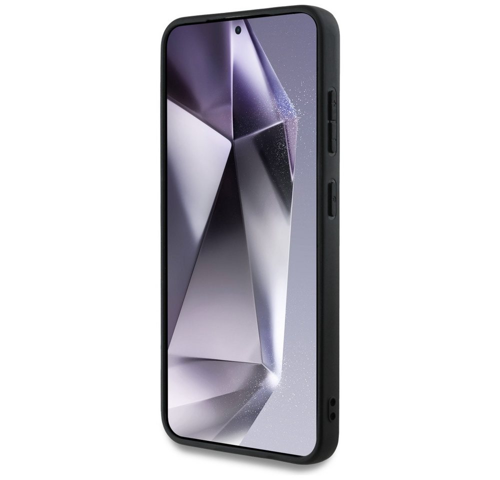 Guess Handyhülle Galaxy S25 Kunstleder grau mit goldfarbenen Logo – Bild 5 von 5