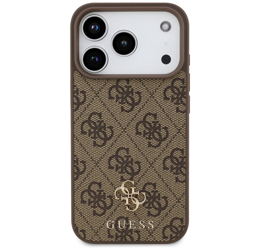 Guess Handyhülle iPhone 18 Pro MagSafe small Logo Kunstleder braun 6,3 Zoll, Kantenschutz – Bild 3 von 5