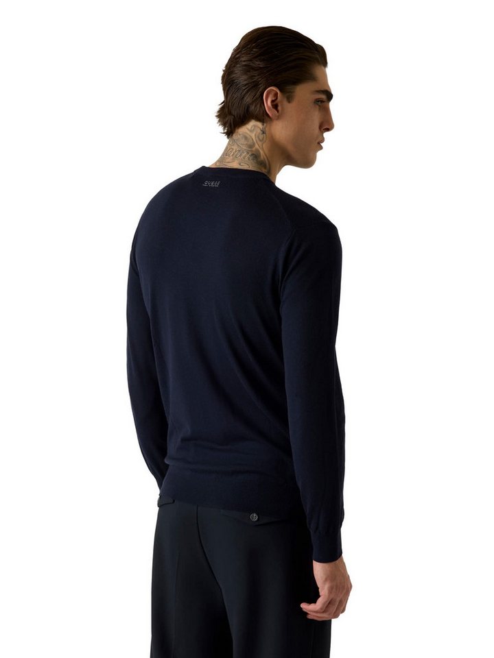 Guess Strickpullover reine Wolle, Regular Fit, Rundhalsausschnitt – Bild 2 von 5