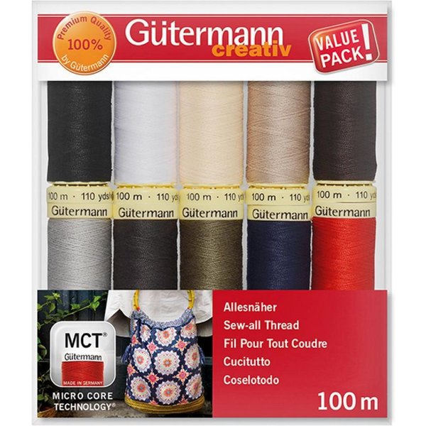 Gütermann Gütermann Nähfaden-Set Allesnäher 10x100m Col.1 Nähgarn