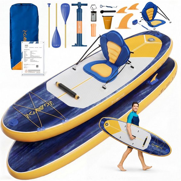 GUNJI Inflatable SUP-Board Stand-up Paddleboard 320*80*15 cm mit Paddel und Pumpe, (2-in-1 aufblasbares Stand Up Paddle Board Set, aufblasbare Stand Up Paddle B