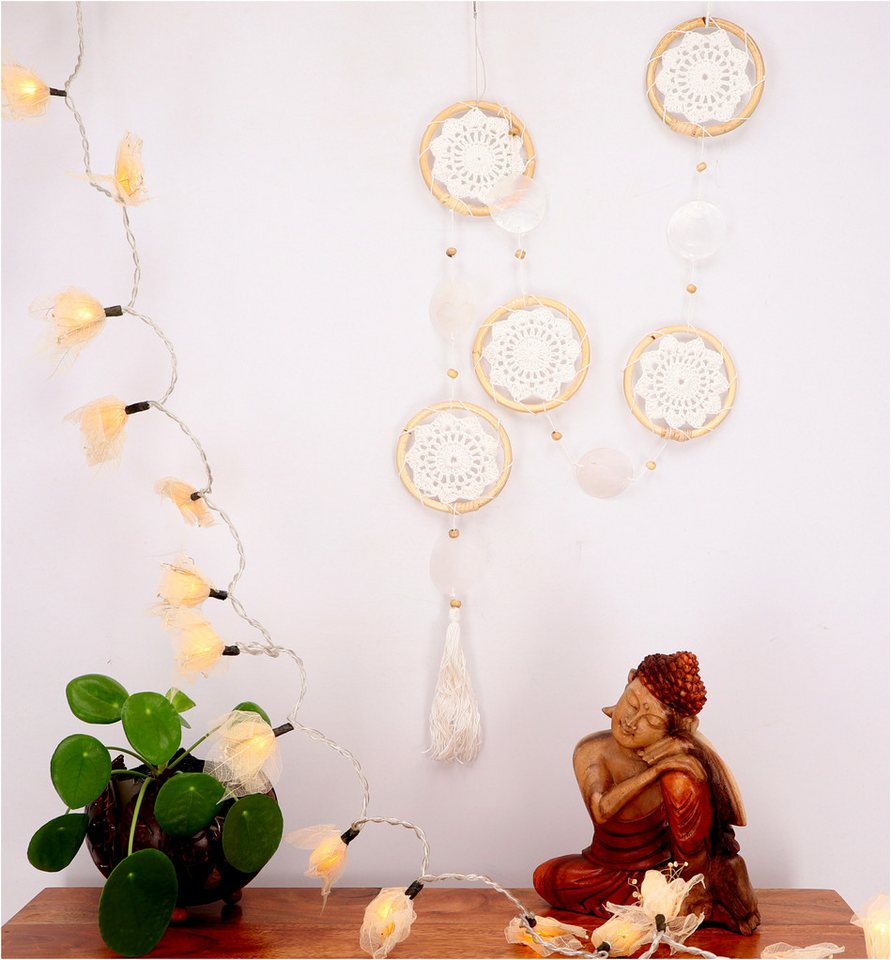 Guru-Shop Dekoobjekt Traumfängerkette, Wanddeko 140 cm - weiß – Bild 2 von 2
