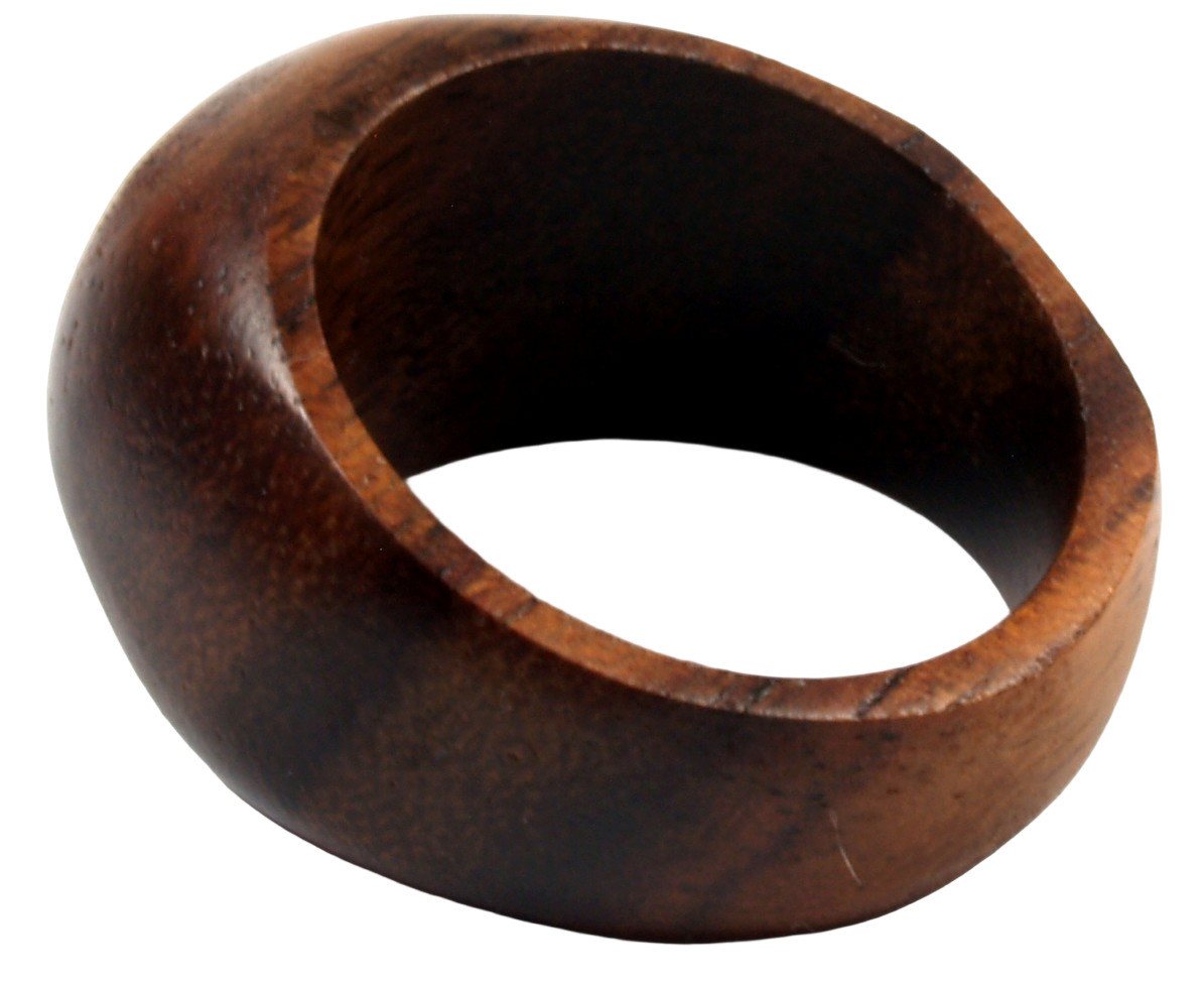 Guru-Shop Fingerring Handgeschnitzter Holzring mit gravierter.. – Bild 2 von 2