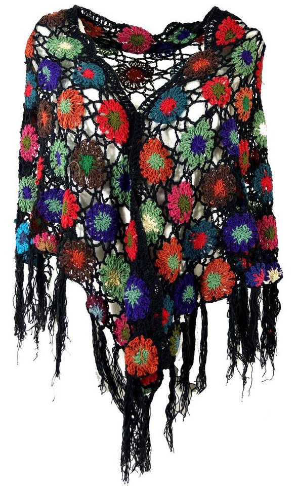 Guru-Shop Halstuch Häkelstola, Hippie Blümchen Häkelschal,.. – Bild 4 von 5