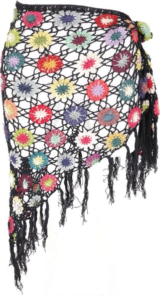 Guru-Shop Halstuch Häkelstola, Hippie Blümchen Häkelschal,.. – Bild 5 von 5