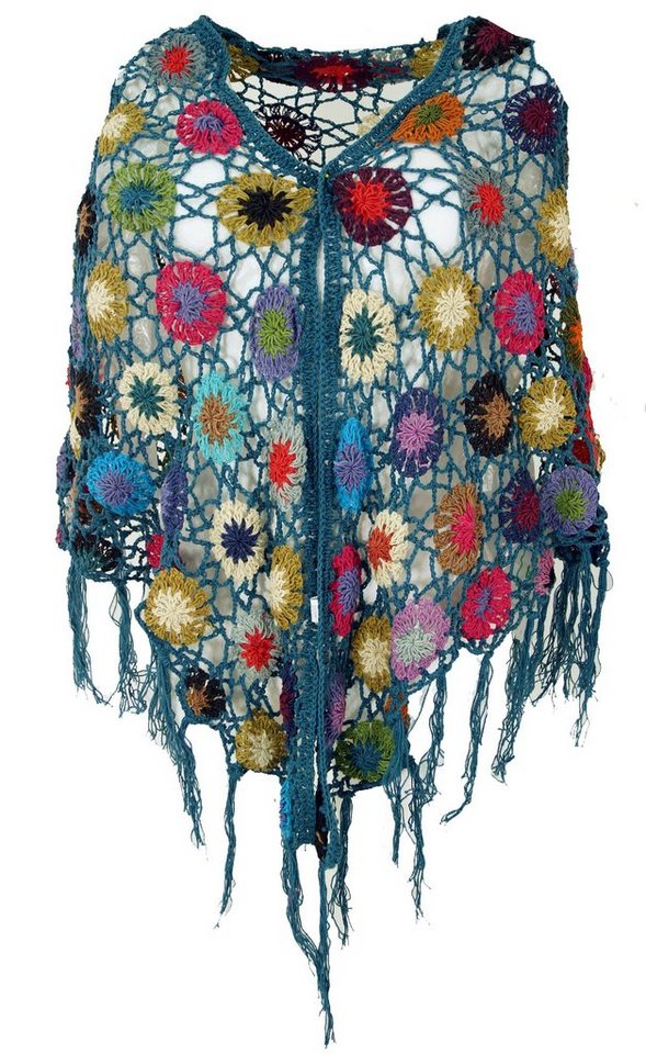 Guru-Shop Halstuch Häkelstola, Hippie Blümchen Häkelschal,.. – Bild 5 von 5