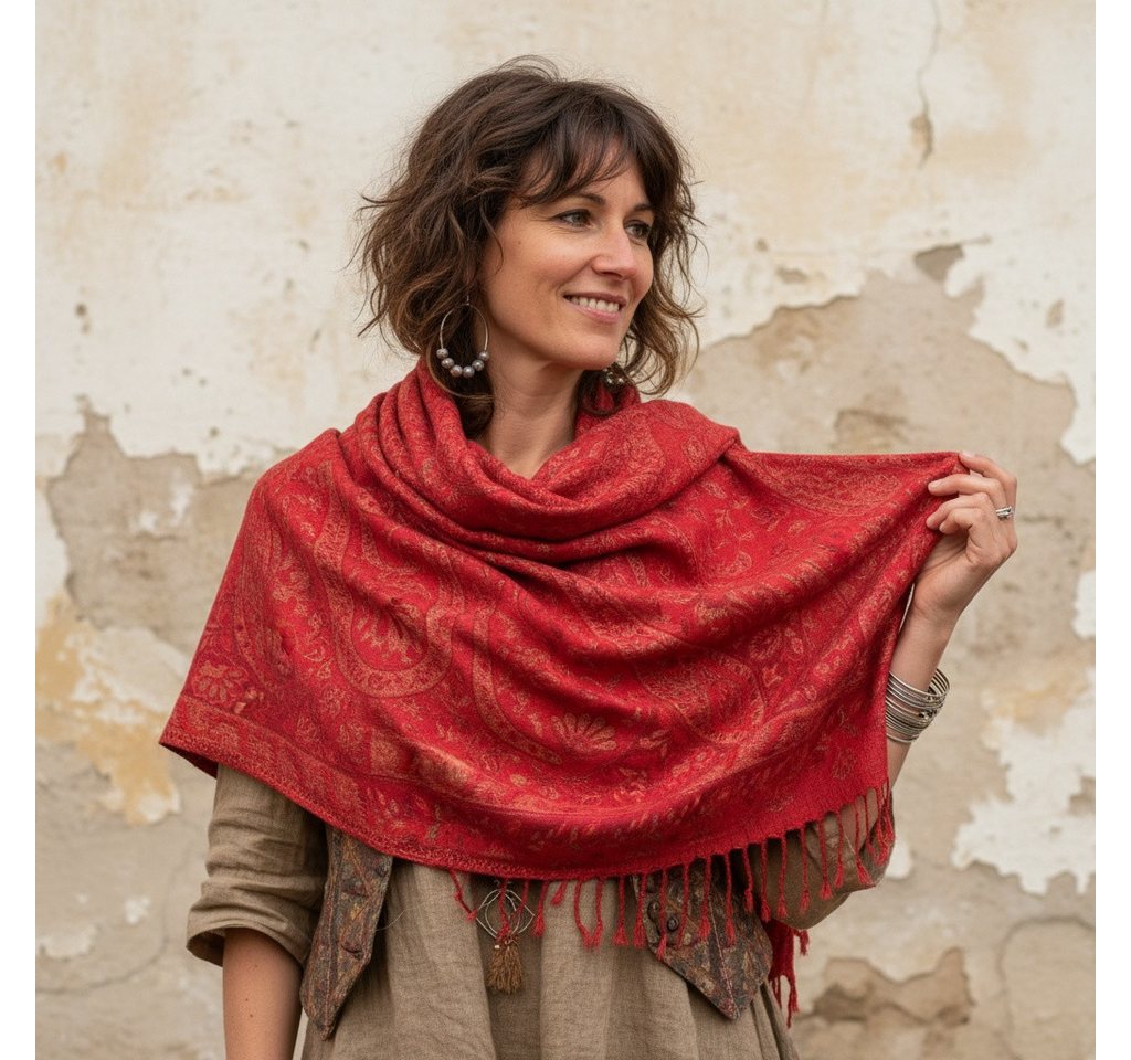 Guru-Shop Halstuch Indischer Schal, Stola mit Paisley Muster,.. – Bild 2 von 5