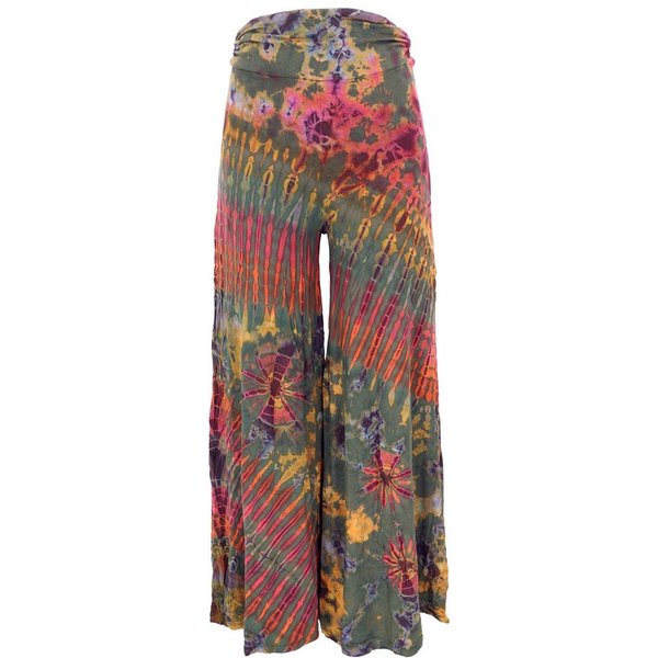 Guru-Shop Hose & Shorts Weite Batikhose, Unikat Boho Schlaghose,.. alternative Bekleidung