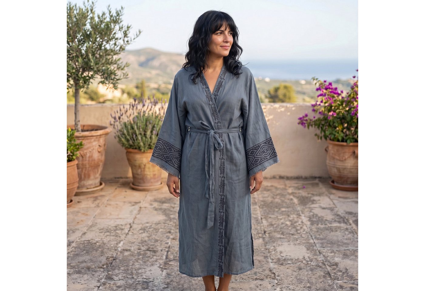 Guru-Shop Kimono Baumwollkimono, Oversize Kimono Mantel,.., alternative Bekleidung – Bild 2 von 5