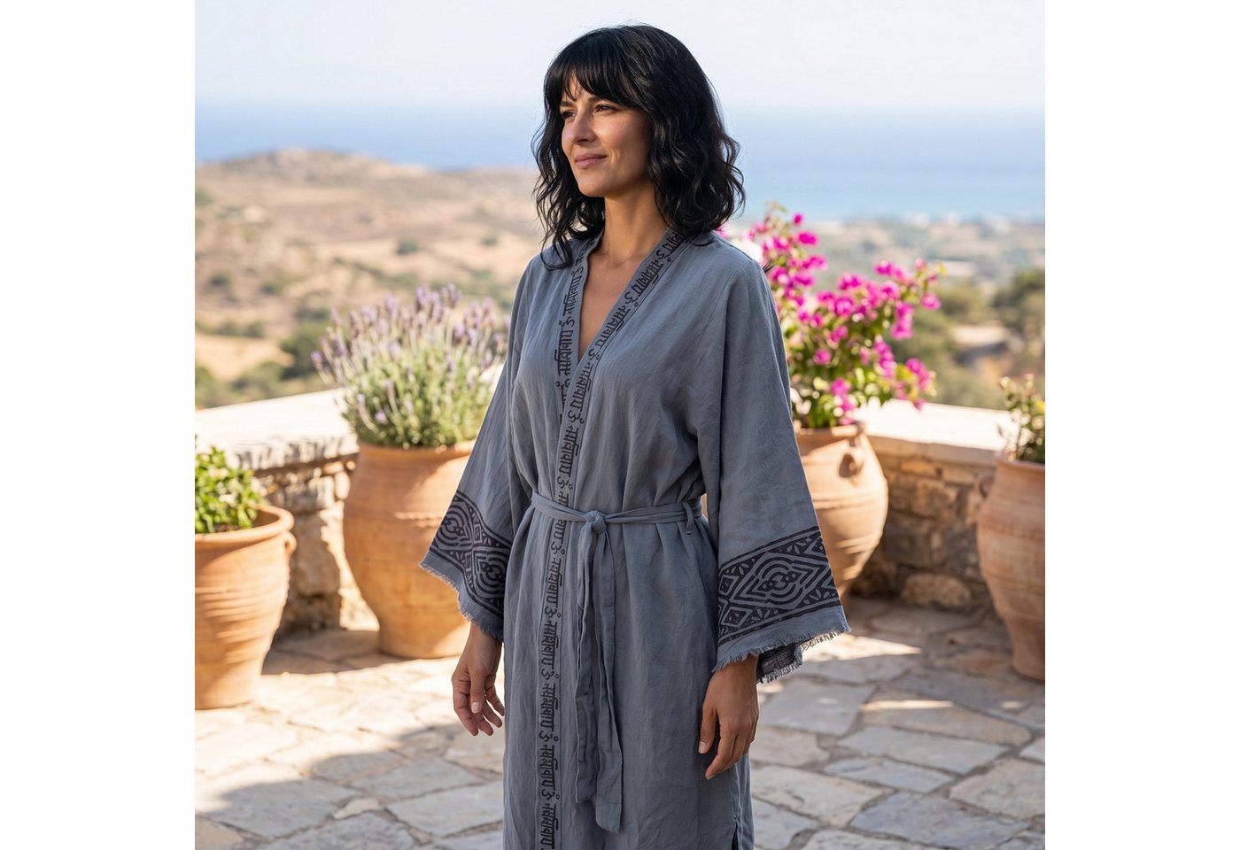 Guru-Shop Kimono Baumwollkimono, Oversize Kimono Mantel,.., alternative Bekleidung – Bild 3 von 5