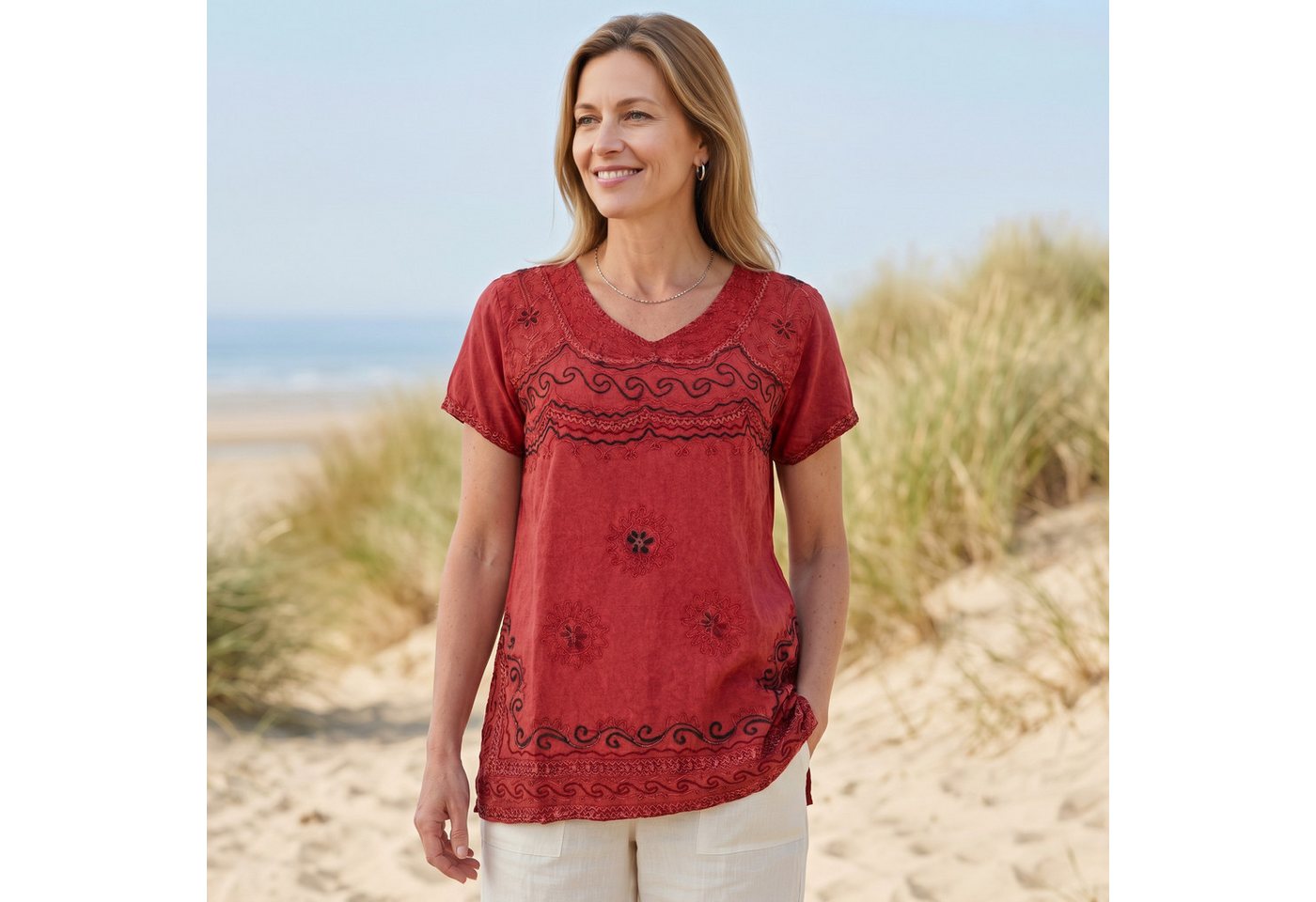 Guru-Shop Longbluse Bestickte indische Tunika, alternative Boho.. alternative Bekleidung – Bild 4 von 5