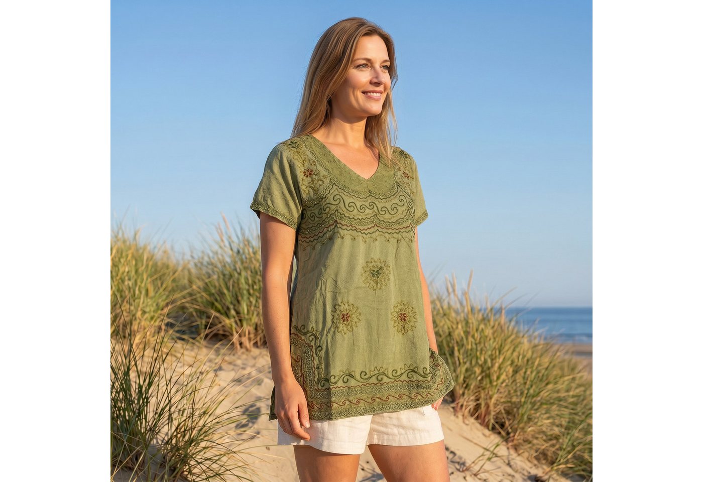 Guru-Shop Longbluse Bestickte indische Tunika, alternative Boho.. alternative Bekleidung – Bild 3 von 5