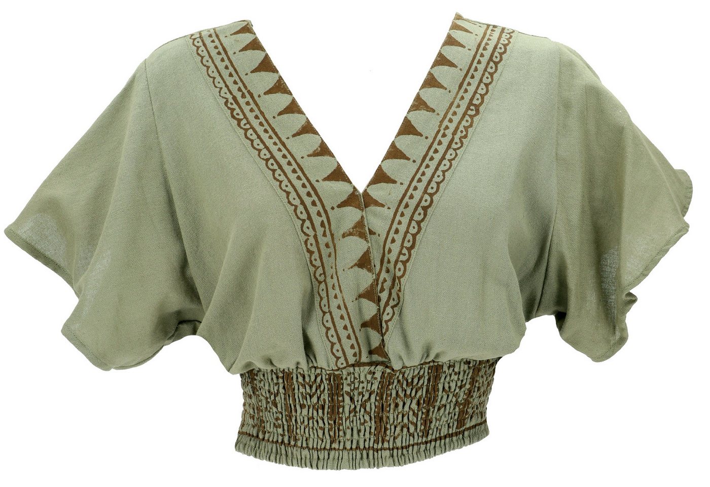 Guru-Shop Longbluse Boho Bluse, kurz geschnittene Baumwollbluse -.. alternative Bekleidung – Bild 2 von 4