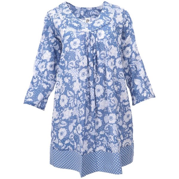 Guru-Shop Longbluse Boho Maxitunika, sommerliches Minikleid -.. alternative Bekleidung