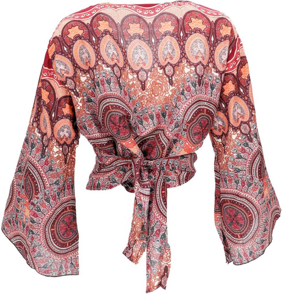 Guru-Shop Longbluse Kurztop, Boho Blusentop, Wickeltop, Wickelbluse.. alternative Bekleidung – Bild 3 von 5