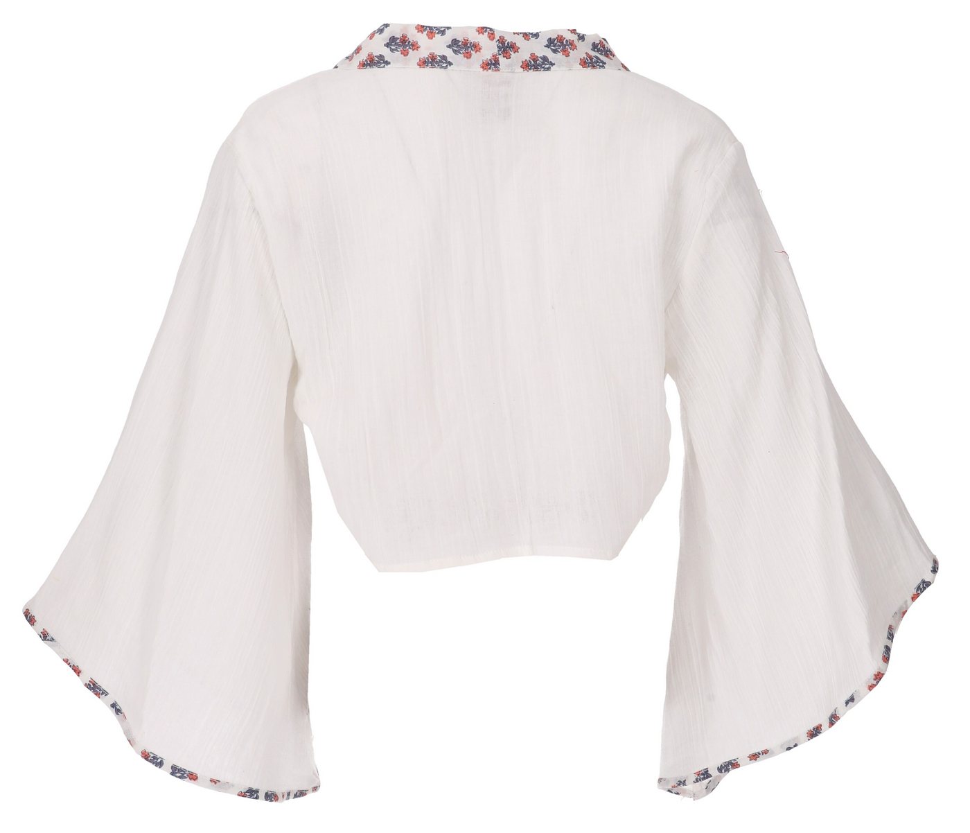 Guru-Shop Longbluse Kurztop, Boho Blusentop, Musselin Wickeltop,.. alternative Bekleidung – Bild 4 von 5