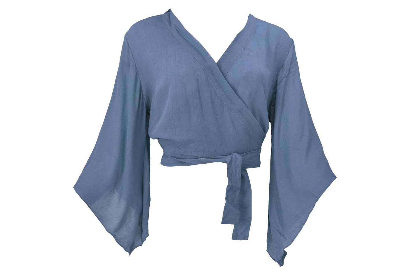 Guru-Shop Longbluse Kurztop, Boho Blusentop, Wickeltop, Wickelbluse.. alternative Bekleidung – Bild 2 von 4