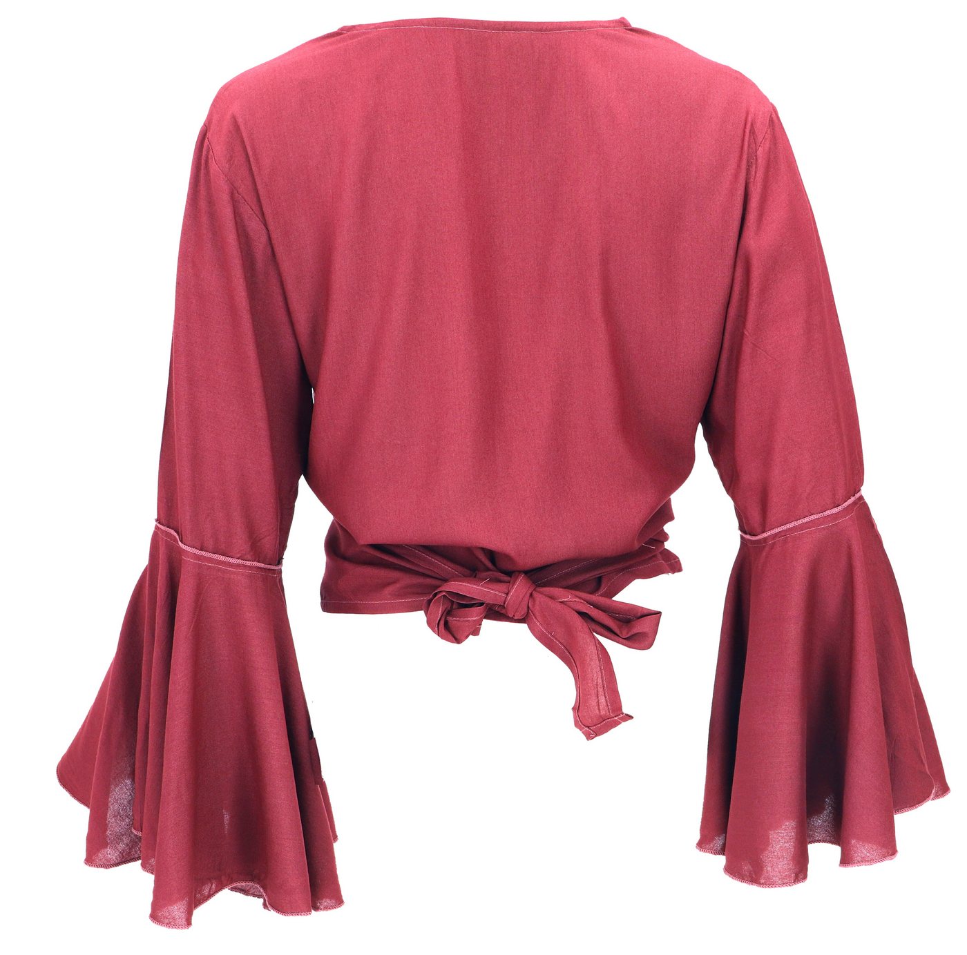 Guru-Shop Longbluse Kurztop, Boho Blusentop, Wickeltop, Wickelbluse.. Festival, Ethno Style, alternative Bekleidung – Bild 3 von 4
