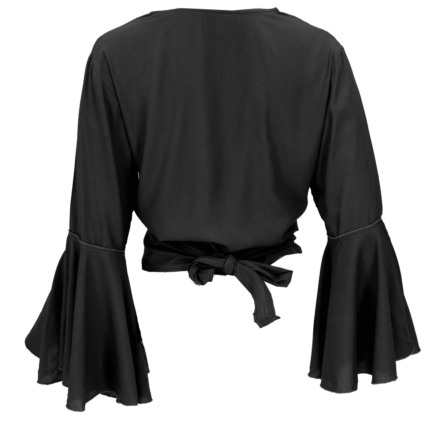 Guru-Shop Longbluse Kurztop, Boho Blusentop, Wickeltop, Wickelbluse.. Festival, Ethno Style, alternative Bekleidung – Bild 3 von 4