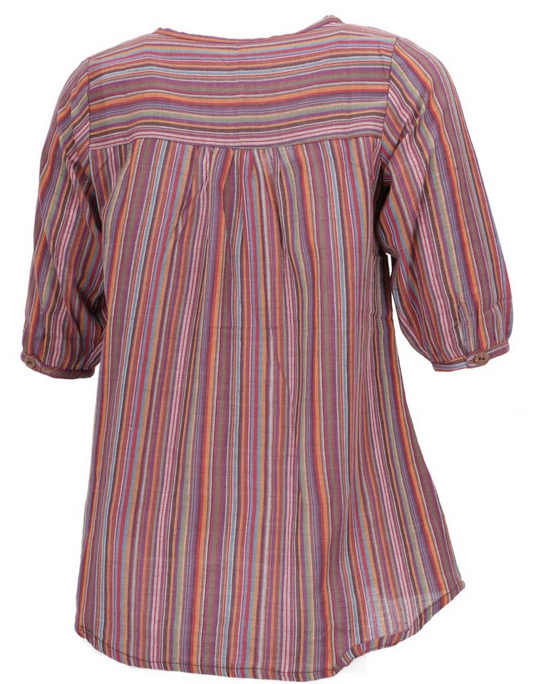 Guru-Shop Longbluse Leichte Baumwollbluse, gestreifte Boho.. alternative Bekleidung – Bild 5 von 5