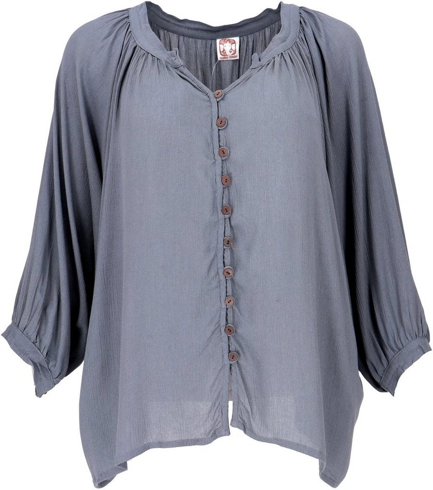 Guru-Shop Longbluse Luftige Boho Bluse, Oversize Hemdbluse,.. – Bild 3 von 5