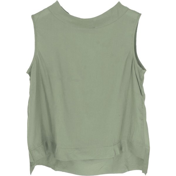 Guru-Shop Longbluse Luftiges Boho Blusentop, Basic Sommertop - salbei alternative Bekleidung