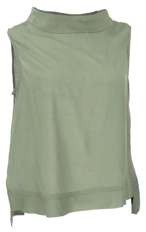 Guru-Shop Longbluse Luftiges Boho Blusentop, Basic Sommertop - salbei alternative Bekleidung – Bild 4 von 5