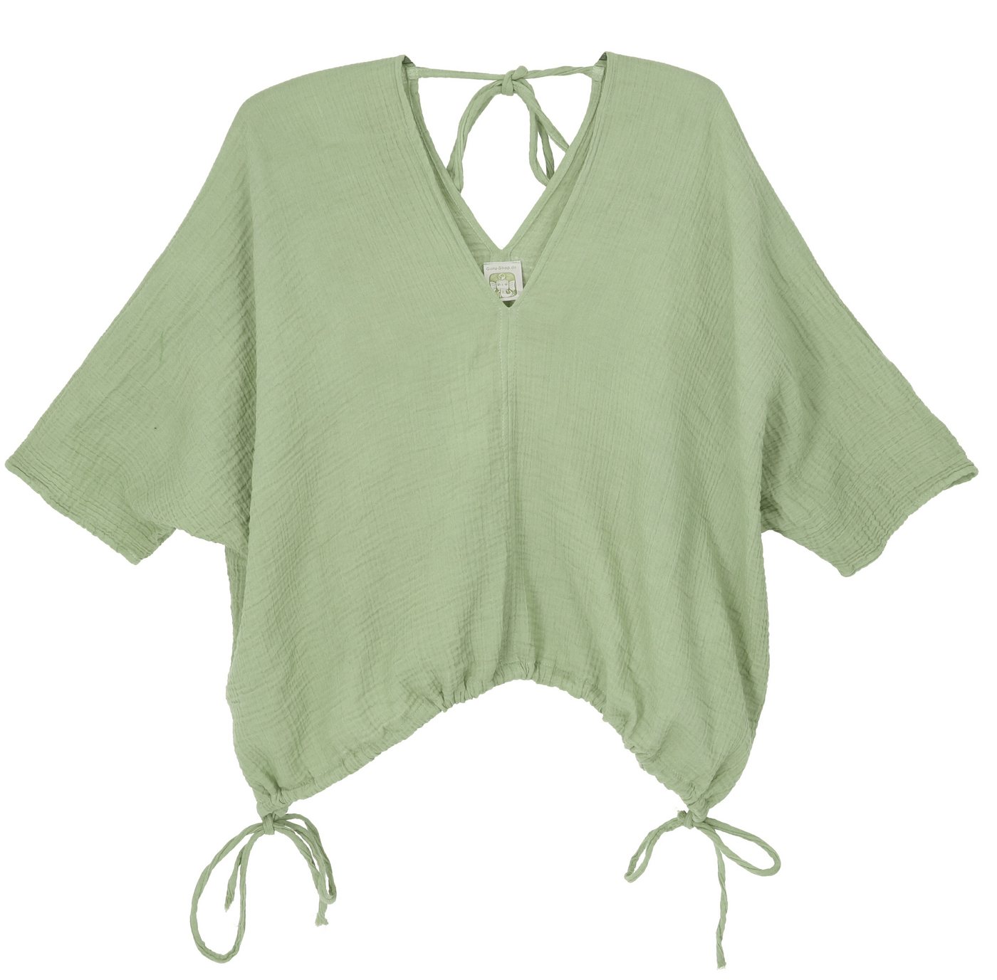 Guru-Shop Longbluse Musselin Boho Bluse, oversize Baumwollbluse,.. alternative Bekleidung – Bild 2 von 4