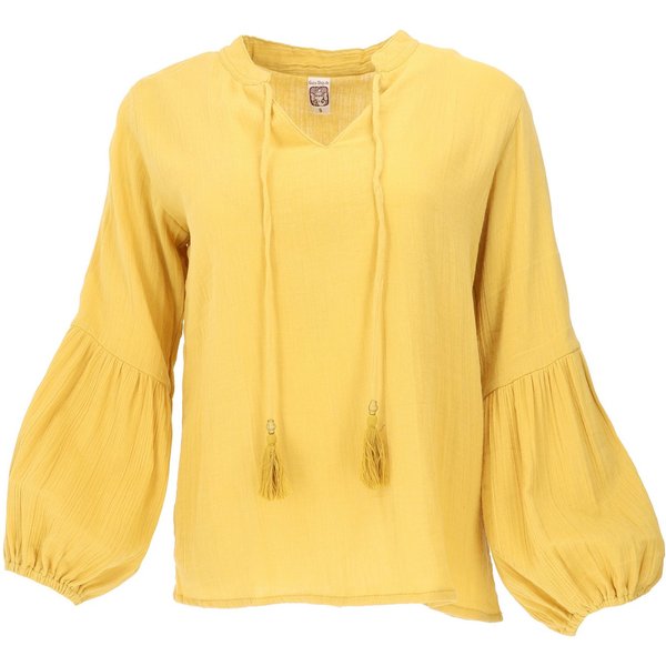 Guru-Shop Longbluse Schlupfbluse Boho chic, luftige Musselin.. alternative Bekleidung
