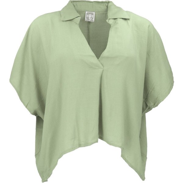 Guru-Shop Longbluse Weites Boho Blusentop mit Fledermausärmeln,.. alternative Bekleidung