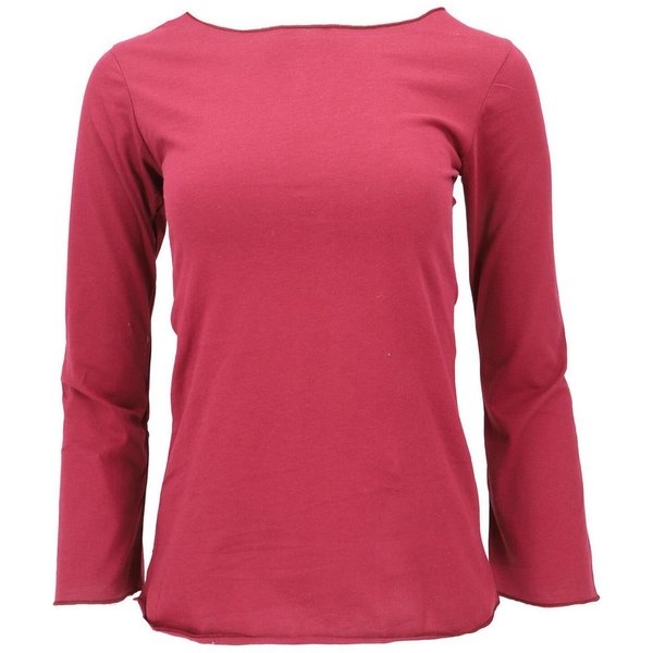 Guru-Shop Longsleeve Basic Langarmshirt, Yogashirt mit.. alternative Bekleidung