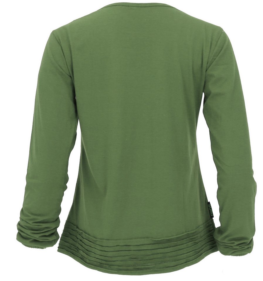 Guru-Shop Longsleeve Langarmshirt Boho Style, einfarbiges Shirt mit.. alternative Bekleidung – Bild 3 von 4