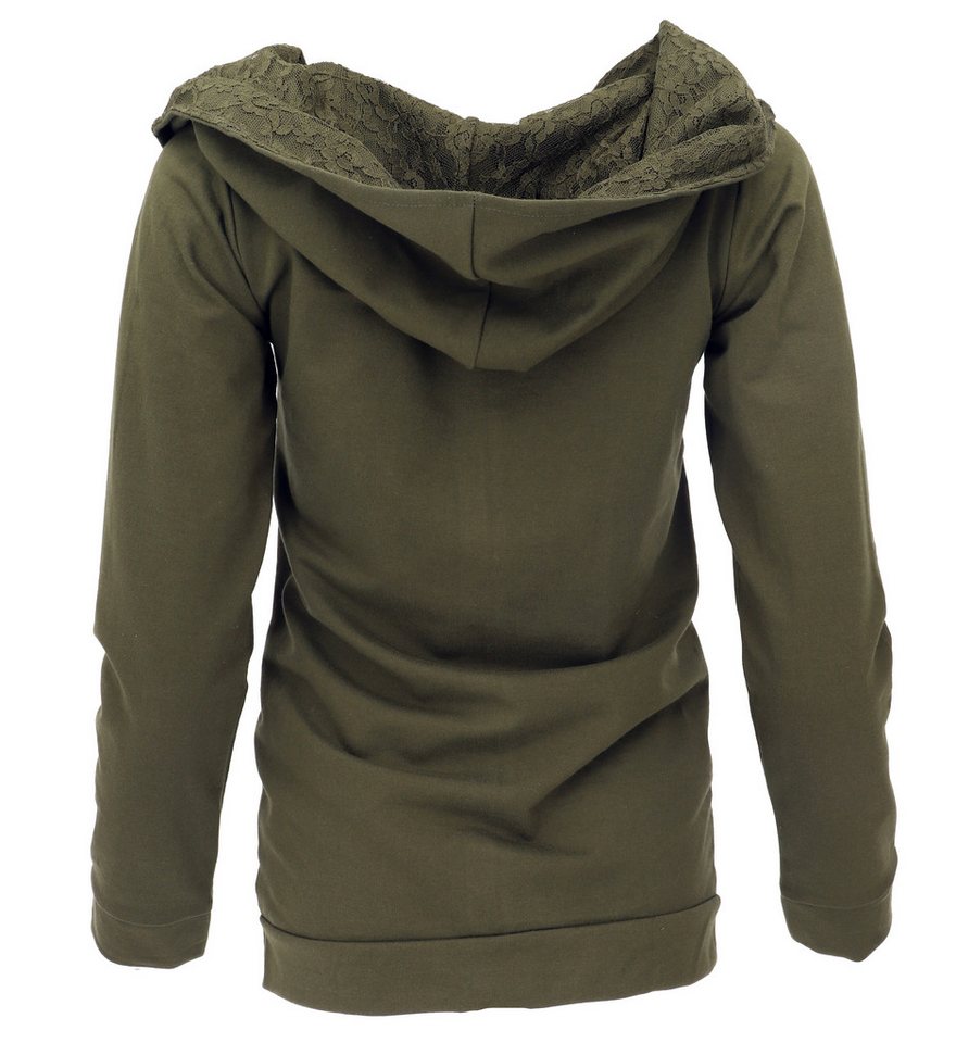 Guru-Shop Longsleeve Langarmshirt, Boho Oberteil mit Spitze und.. alternative Bekleidung – Bild 3 von 3