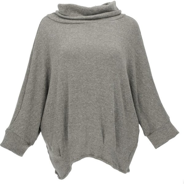 Guru-Shop Longsleeve Oversize Shirt, Rollkragen Strickshirt, plus..
