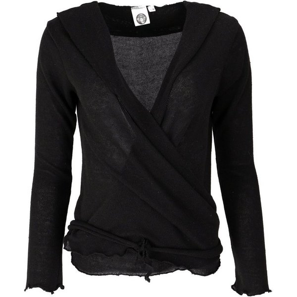 Guru-Shop Longsleeve Wickelshirt, Baumwollstrick Pullover,.. alternative Bekleidung