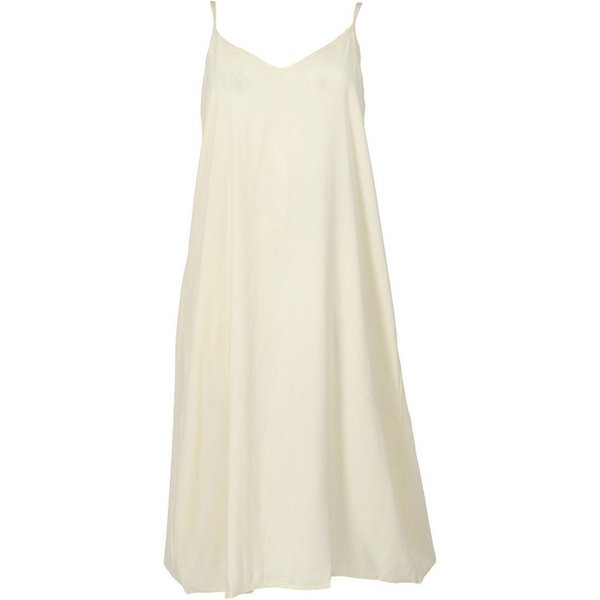 Guru-Shop Midikleid Midikleid, Sommerkleid, Trägerkleid - creme alternative Bekleidung