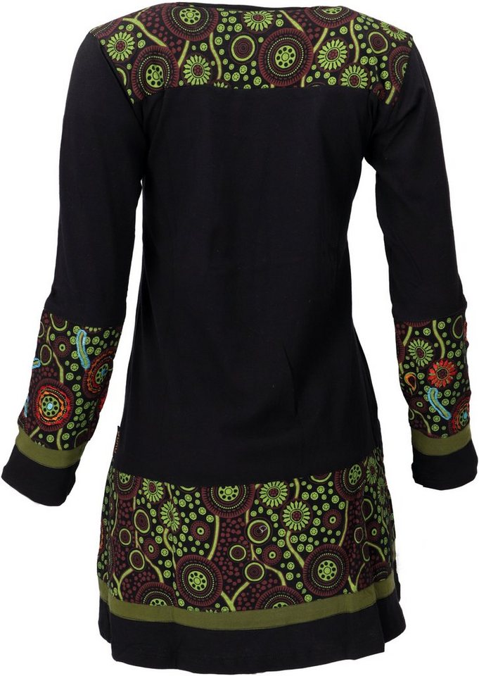 Guru-Shop Midikleid Baumwoll Minikleid Boho chic, Langarm Tunika -.. alternative Bekleidung – Bild 4 von 5