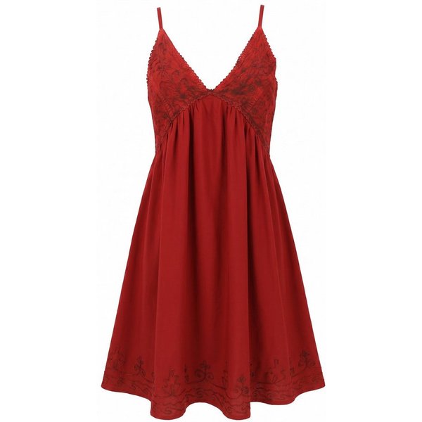 Guru-Shop Midikleid Besticktes Boho Sommerkleid, Midikleid,.. alternative Bekleidung