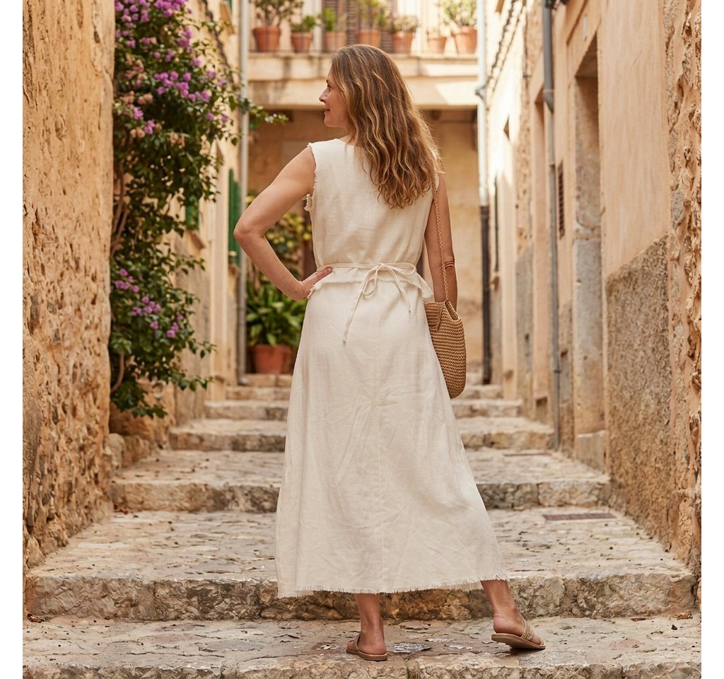 Guru-Shop Midikleid Boho Baumwollkleid, luftiges natürliches.. alternative Bekleidung – Bild 4 von 5