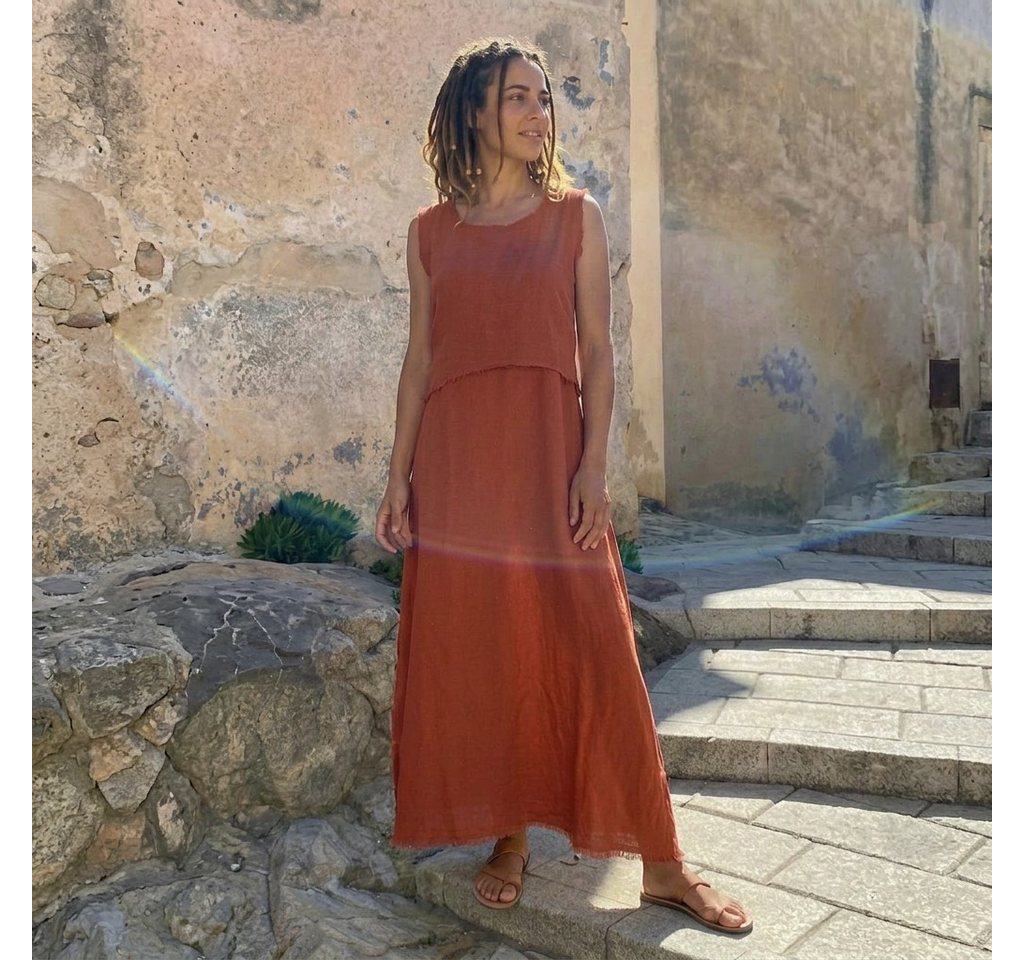 Guru-Shop Midikleid Boho Baumwollkleid, luftiges natürliches.. alternative Bekleidung – Bild 2 von 5
