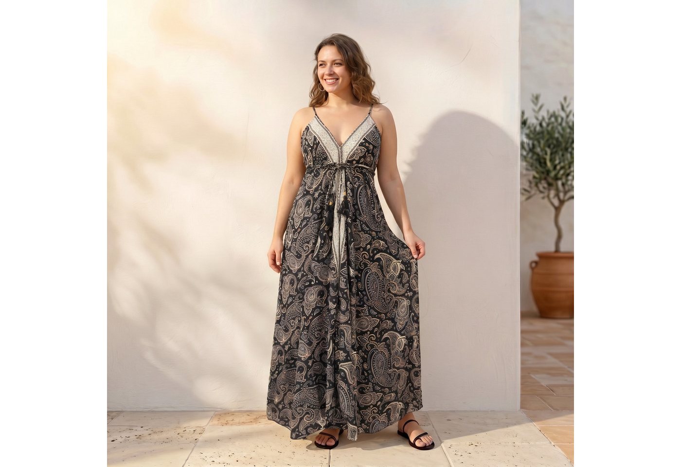 Guru-Shop Midikleid Boho Sommerkleid, Magic Dress, seidiges.. alternative Bekleidung – Bild 4 von 5