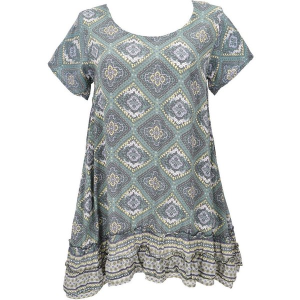Guru-Shop Midikleid Boho Strandkleid, Minikleid - salbei alternative Bekleidung