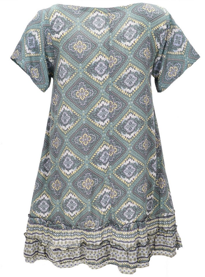 Guru-Shop Midikleid Boho Strandkleid, Minikleid - salbei alternative Bekleidung – Bild 4 von 5