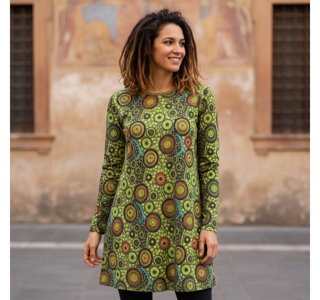 Guru-Shop Midikleid Hippie Minikleid Boho chic, Tunika - grün alternative Bekleidung – Bild 2 von 5